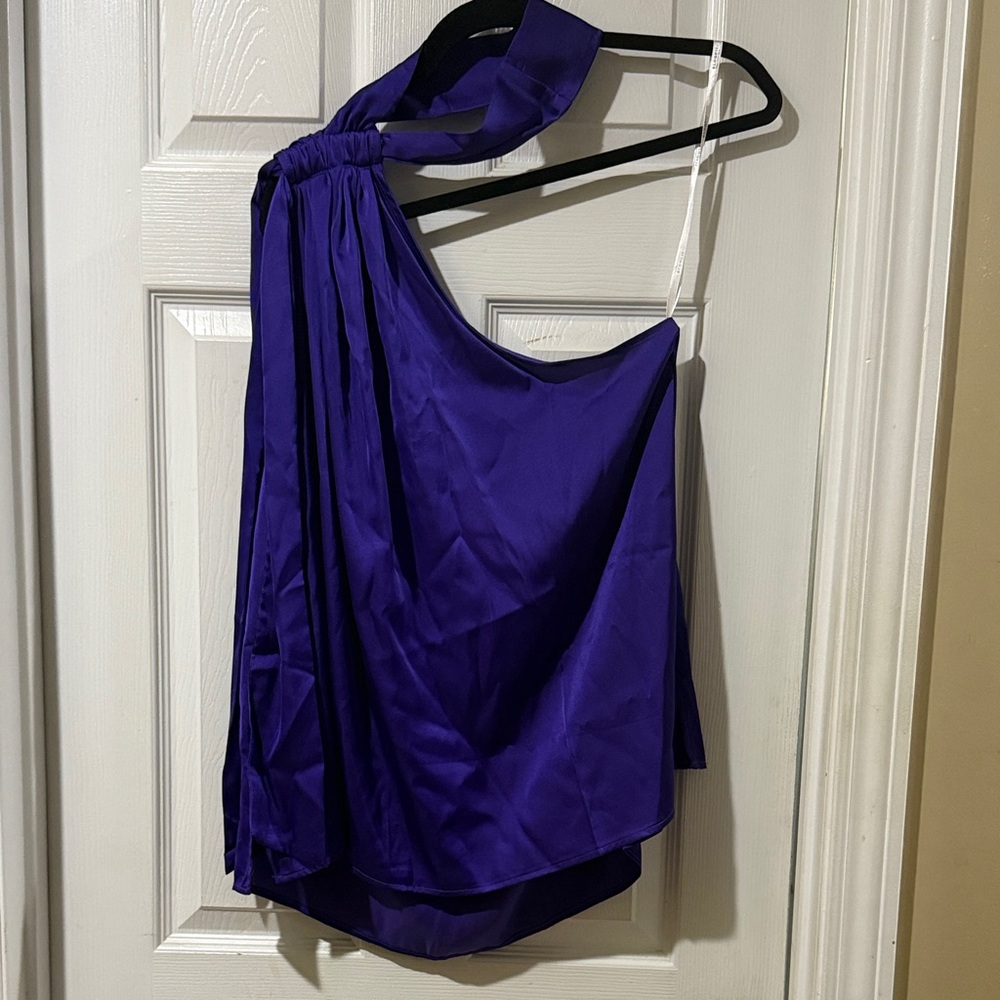 Eloquii Vibrant Purple One Shoulder Sleeveless Blouse Size 20